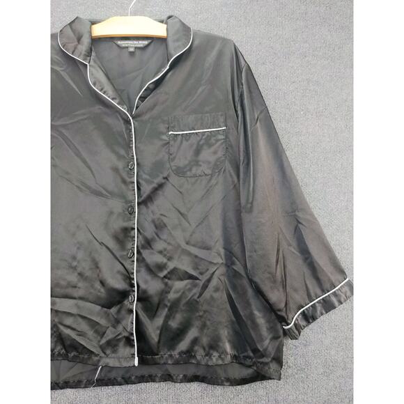 Alexander Del Rossa Palm Coast Florida Womans Satin Sleep Shirt Size 2X Black - Picture 7 of 11